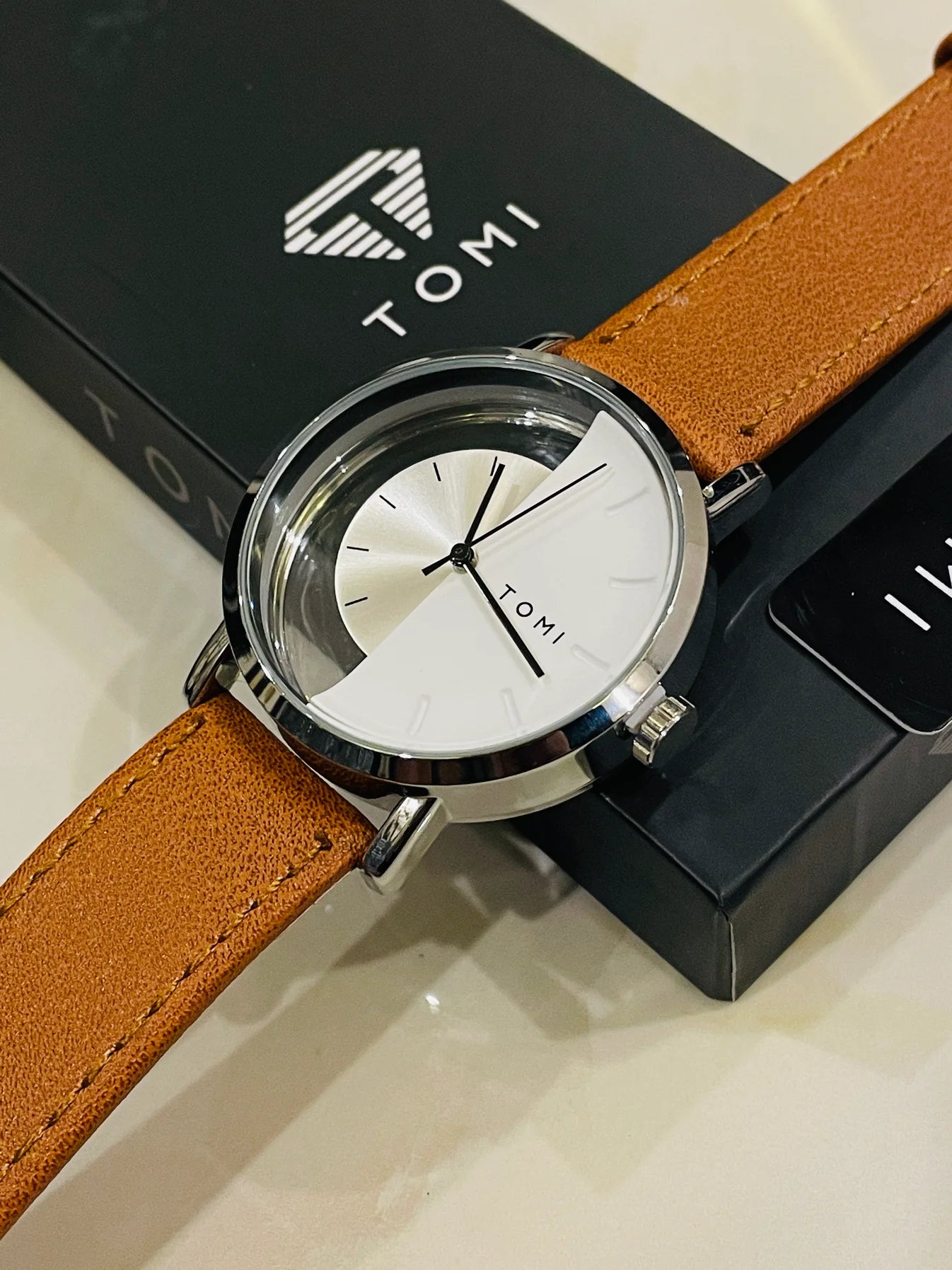 Brown Half Translucent Tomi Watch