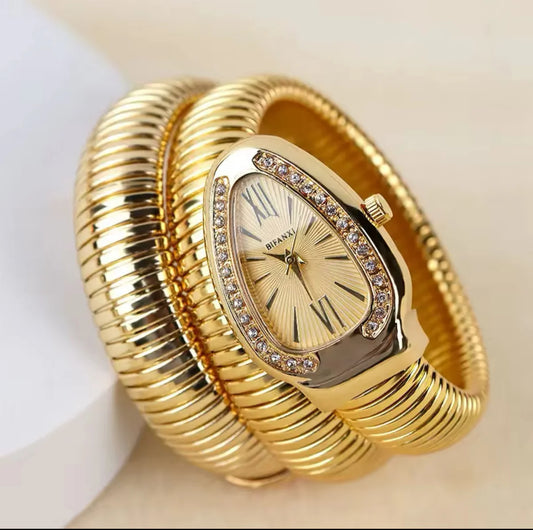 Gold Serpentine Watch For her