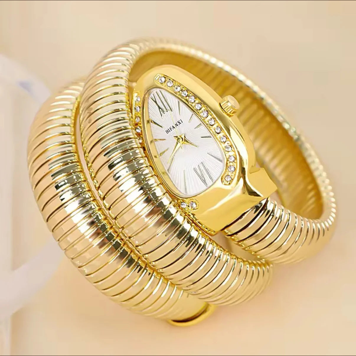 Gold Serpentine Watch For her