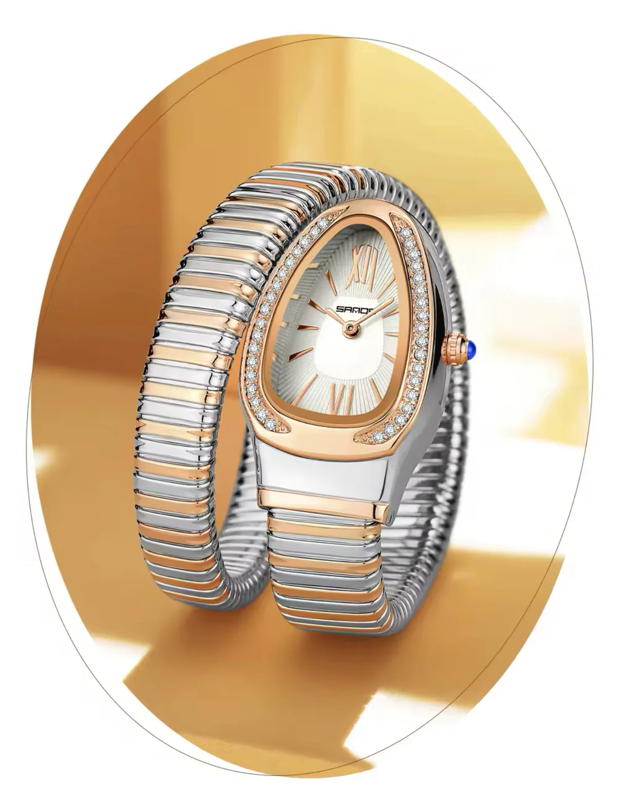 Gold Serpentine Watch For her